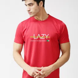 EPPE Men Red Typography Printed  Dry-Fit Sports T-shirt-image-77