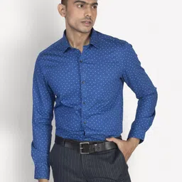 Turtle Classic Slim Fit Pure Cotton Micro Ditsy Printed Formal Shirt-image-37