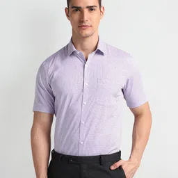 Arrow Cotton Micro Checked Twill Formal Shirt-picture-28