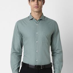 Peter England Slim Fit Checked Formal Shirt-image-45