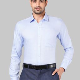 Raymond Men Blue Opaque Formal Shirt-image-58