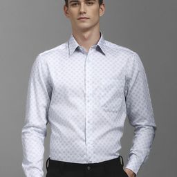 Louis Philippe Men Classic Spread Collar Floral Printed Cotton Formal Shirt-image-94