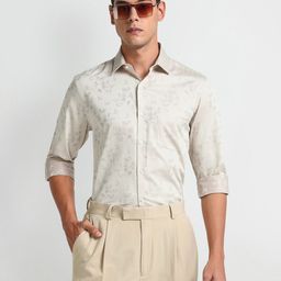 Arrow Regular Fit Floral Printed Spread Collar Cotton Formal Shirt-picture-13