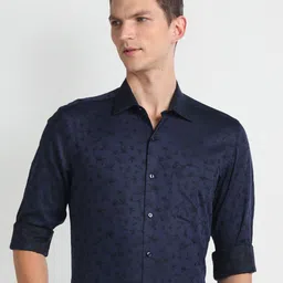 Arrow Tropical Printed Opaque Twill Cotton Formal Shirt-image-37
