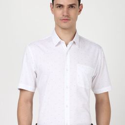 Peter England Men Micro Ditsy Printed Opaque Formal Shirt-image-119