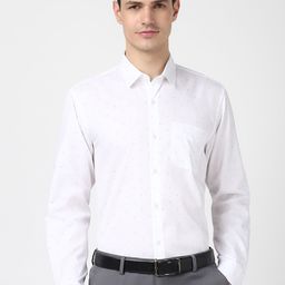 Peter England Men Micro Ditsy Printed Opaque Formal Shirt-image-113