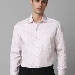 Louis Philippe Classic Fit Floral Printed Spread Collar Cotton Formal Shirt-picture-28