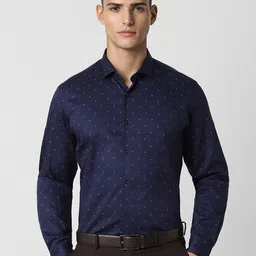 Peter England Slim Fit Cotton Printed Formal Shirt-image-93