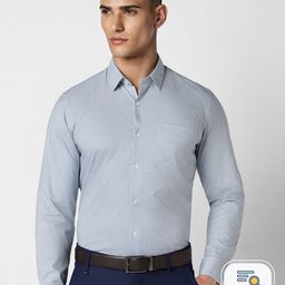 Peter England Slim Fit Micro Checks Printed Cotton Formal Shirt-image-22