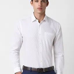 Peter England Slim Fit Micro Ditsy Printed Cotton Formal Shirt-image-44