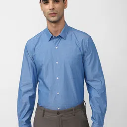 Peter England Slim Fit Spread Collar Printed Cotton Formal Shirt-image-47