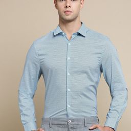 INVICTUS Standard Slim Fit Micro Ditsy Printed Cotton Formal Shirt-image-68