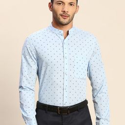 INVICTUS Original Slim Fit Ethnic Motif Printed Pure Cotton Formal Shirt-image-28