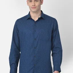 Turtle Classic Slim Fit Micro Ditsy Printed Pure Cotton Formal Shirt-image-99