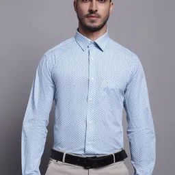 Cantabil Comfort Opaque  Printed Cotton Formal Shirt-image-45