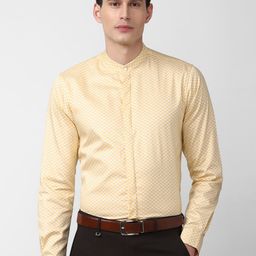 Peter England Men Yellow Slim Fit Printed Cotton Formal Shirt-image-57