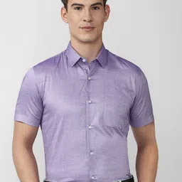 Peter England Men Lavender Slim Fit Formal Shirt-image-34