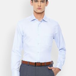 Louis Philippe Permapress Men Blue Micro Checks Checked Wrinkle Free Formal Shirt-image-29