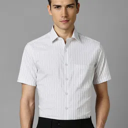 Louis Philippe Slim Fit Spread Collar Striped Cotton Formal Shirt-image-82