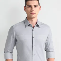 Arrow New York Manhattan Slim Fit Twill Weave Cotton Formal Shirt-image-77