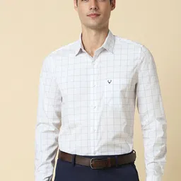 Allen Solly Slim Fit Buffalo Checked Spread Collar Formal Shirt-image-76