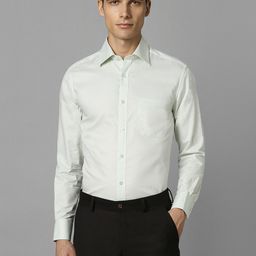 Louis Philippe Classic Fit Self Design Pure Cotton Formal Shirt-image-60