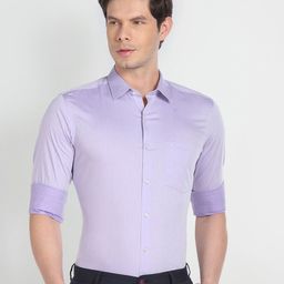 Arrow Twill Spread Collar Long Sleeve Cotton Formal Shirt-image-41