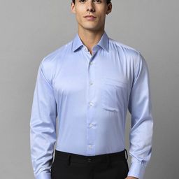 Luxure by Louis Philippe Spread Collar Pure Cotton Formal Shirt-picture-19