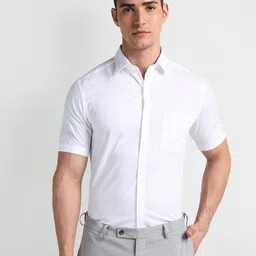 Arrow Self Design Cotton Short Sleeve Formal Shirt-image-13