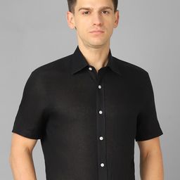 Louis Philippe Spread Collar Linen Formal Shirt-image-53