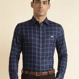 Andamen Premium Windowpane Checks Cotton Formal Shirt-image-8