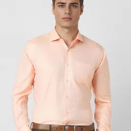 Van Heusen Men Spread Collar Solid Cotton Slim Fit Formal Shirt-image-49