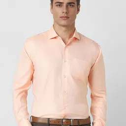 Van Heusen Men Spread Collar Textured Cotton Slim Fit Formal Shirt-image-88