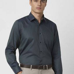Van Heusen Men Spread Collar Textured Cotton Formal Shirt-picture-0