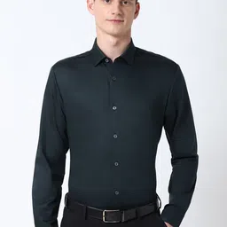 Peter England Elite Men Spread Collar Textured Cotton Slim Fit Formal Shirt-picture-21