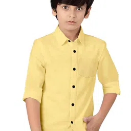 BAESD Boys Cotton Spread Collar Curved Regular Fit Casual Shirt-image-49