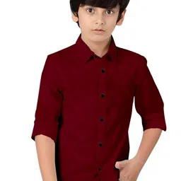 BAESD Boys Cotton Spread Collar Curved Regular Fit Casual Shirt-image-10