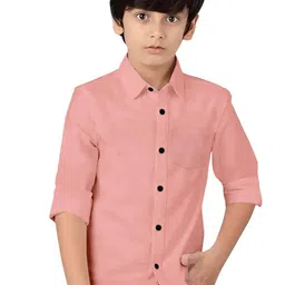 BAESD Boys Cotton Spread Collar Curved Regular Fit Casual Shirt-image-58