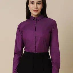 Allen Solly Woman Spread Collar Cotton Formal Shirt-picture-4