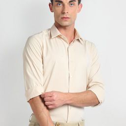 Arrow New York Spread Collar Slim Fit Opaque Formal Shirt-image-25