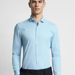 Peter England Slim Fit Micro Ditsy Printed Formal Shirt-image-86