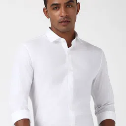 Peter England Men Solid Slim Fit Opaque Formal Shirt-image-90