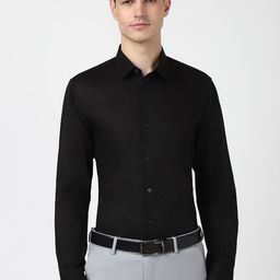 Peter England Men Solid Slim Fit Opaque Formal Shirt-image-85