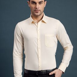 LOUIS STITCH India Slim Regular Fit Spread Collar Pure Cotton Formal Shirt-image-96