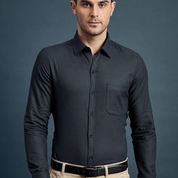 LOUIS STITCH India Slim Spread Collar Pure Cotton Formal Shirt-image-16