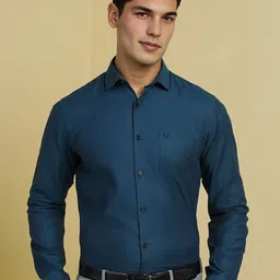 Allen Solly Men Spread Collar Solid Cotton Slim Fit Formal Shirt-picture-47