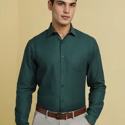 Allen Solly Men Spread Collar Solid Cotton Slim Fit Formal Shirt-picture-48