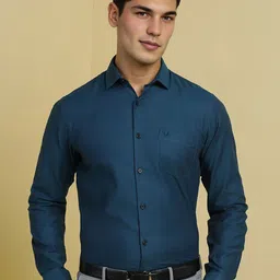 Allen Solly Men Spread Collar Micro Ditsy Printed Cotton Slim Fit Formal Shirt-picture-8