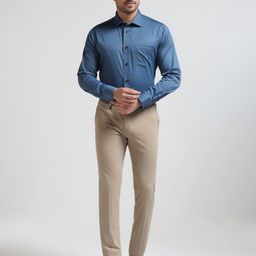 Blackberrys India Slim Spread Collar Cotton Formal Shirt-image-48