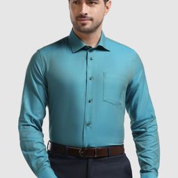 Blackberrys India Slim Spread Collar Cotton Formal Shirt-image-65